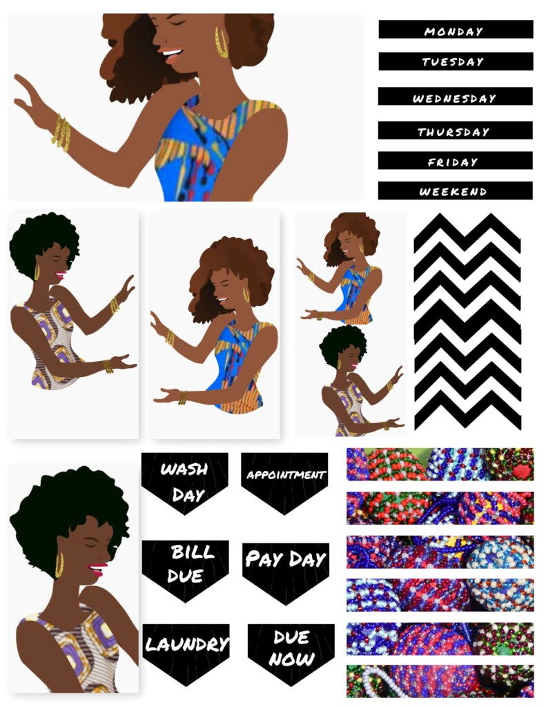 Free African American Printable Planner Stickers Free Schedule 