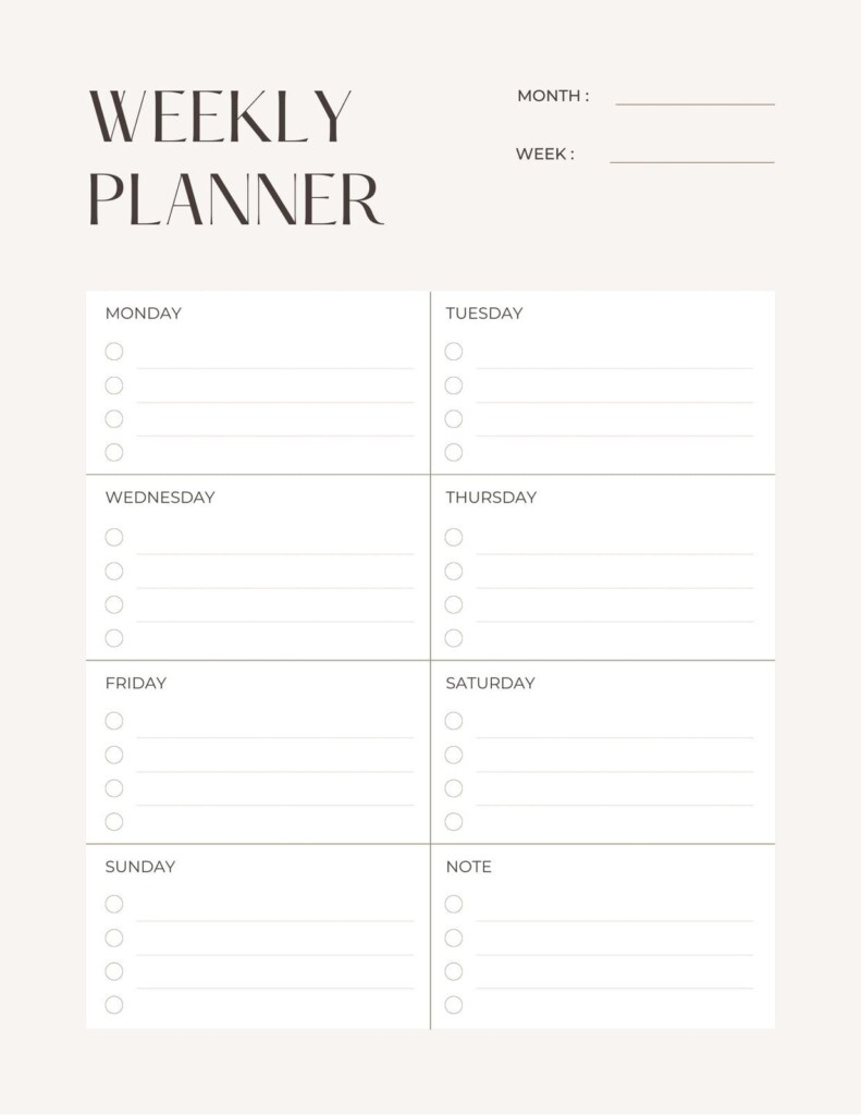 Free And Customizable Weekly Planner Templates Canva Schedule Printable