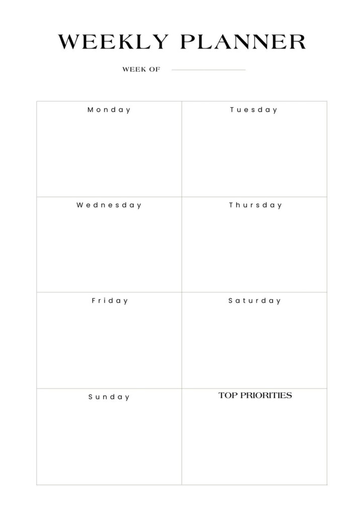 Free And Customizable Weekly Planner Templates Canva Worksheets Library