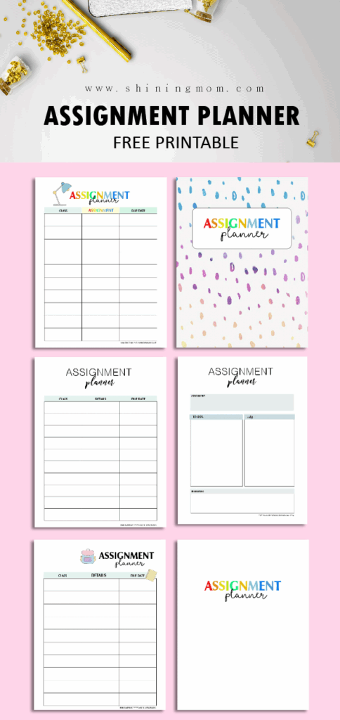 FREE Assignment Planner For Kids And Teens Fun And Cute 