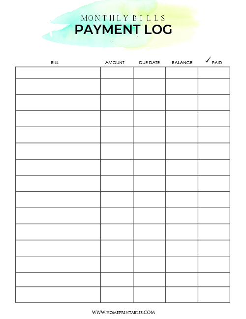 Free Bill Payment Organizer Manage Your Bills In One Place Bill 