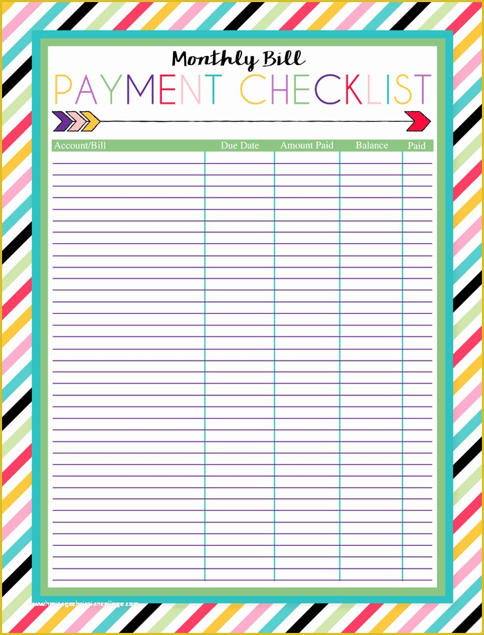 Free Bill Planner Template Of Bill Planner Printable Pay Down Your 
