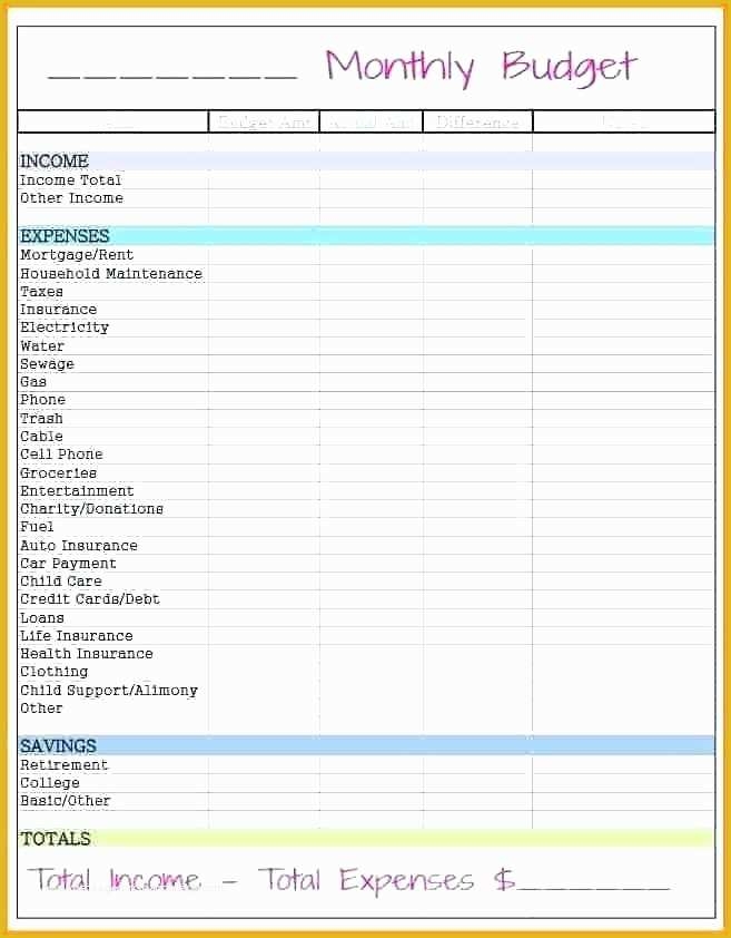 Free Bill Planner Template Of Monthly Bill Planner Template Free 