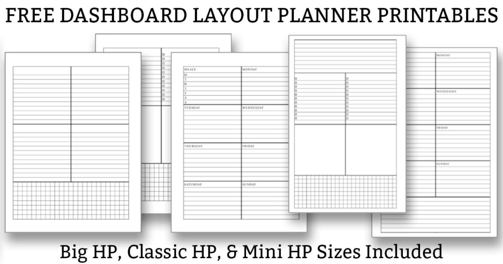 Free Dashboard Layout Planner Printables Free Weekly Planner Pages