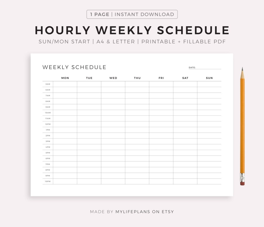 Free Free Printable Weekly Hourly Planner Download Free Free Printable 