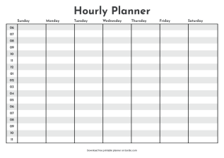 Free Free Printable Weekly Hourly Planner Download Free Free Printable