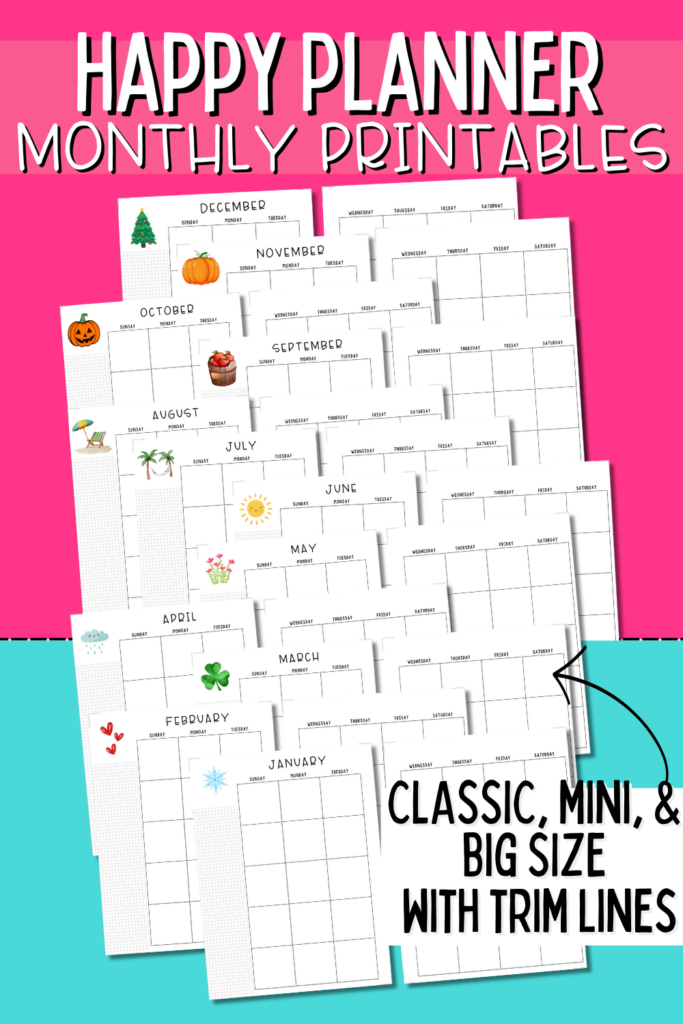 Free Happy Planner Monthly Printables Planning Inspired