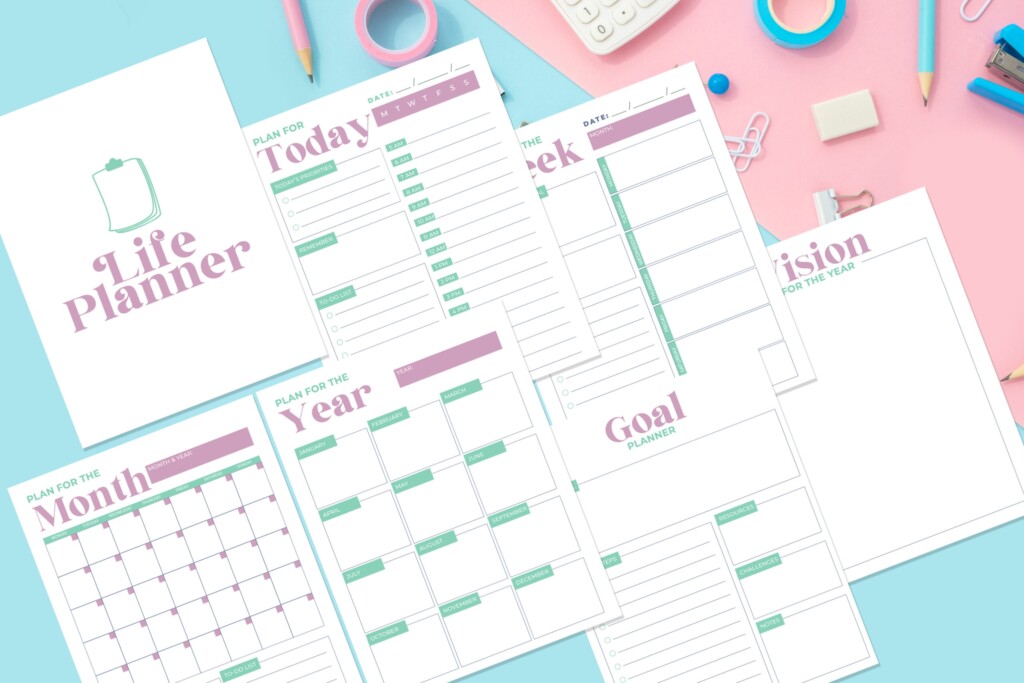 Free Life Planner PDF Printable 2024 Download Leap Of Faith Crafting