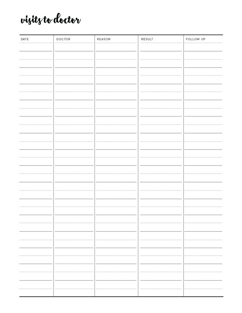 FREE Medical Appointment Log Template World Of Printables 