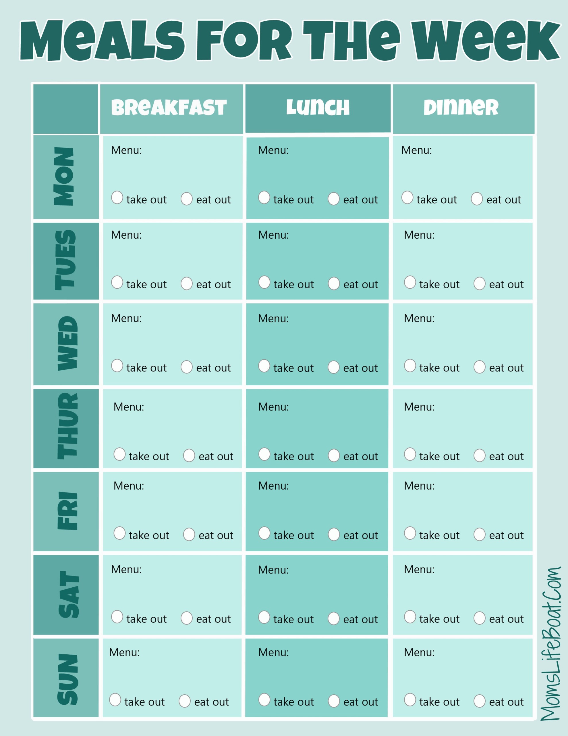 Free Menu Planner Printables Menu Planner Printable Free Menu Vrogue