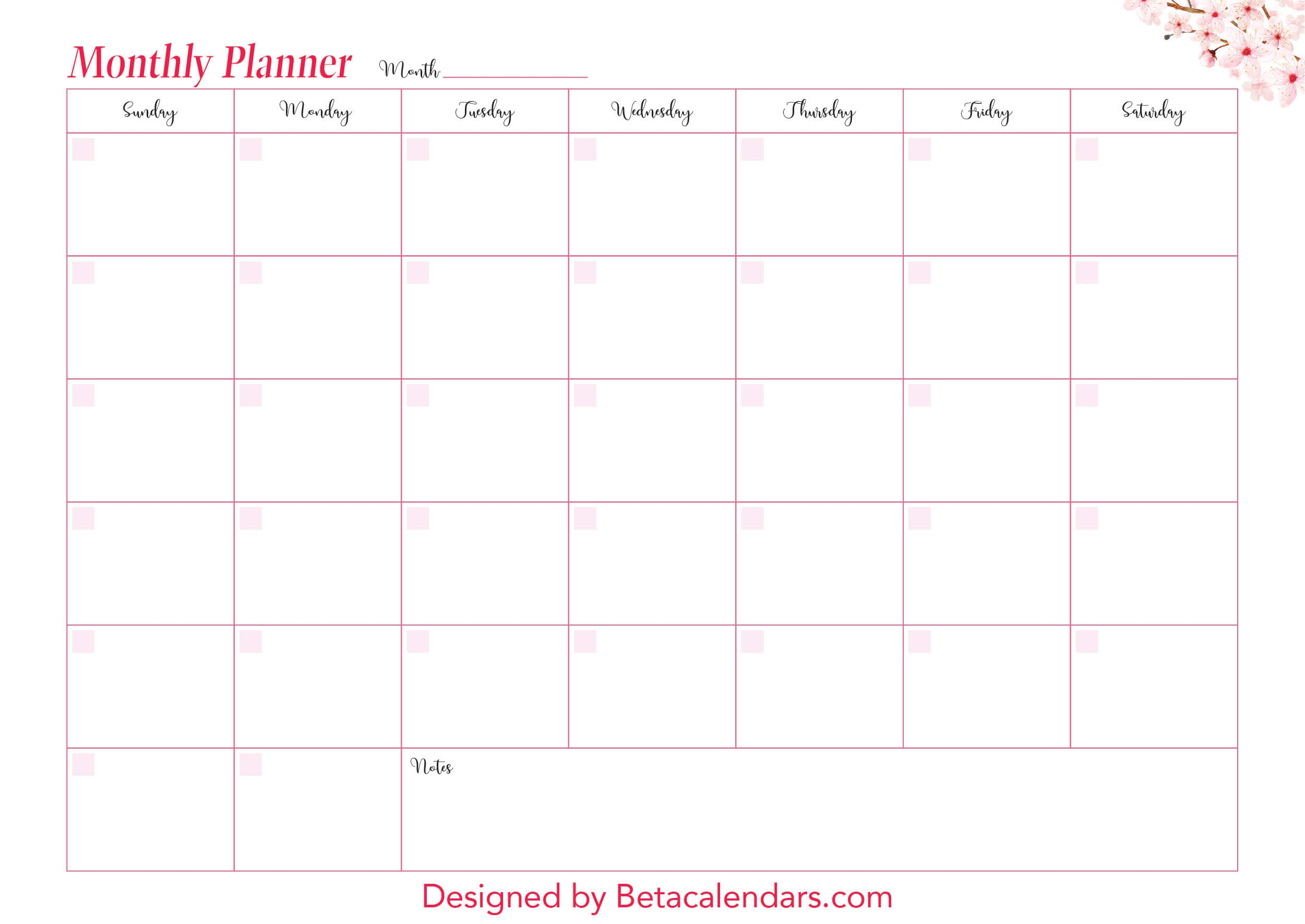 Free Monthly Planner Printable