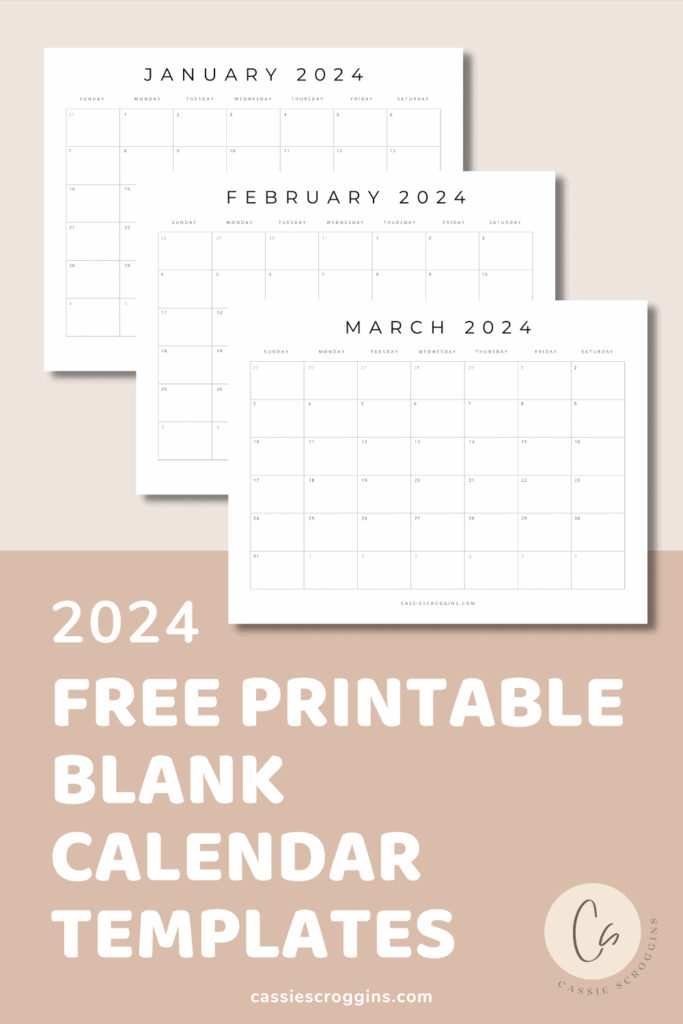 Free Printable 2024 Blank Calendar Templates All 12 Months Blank 