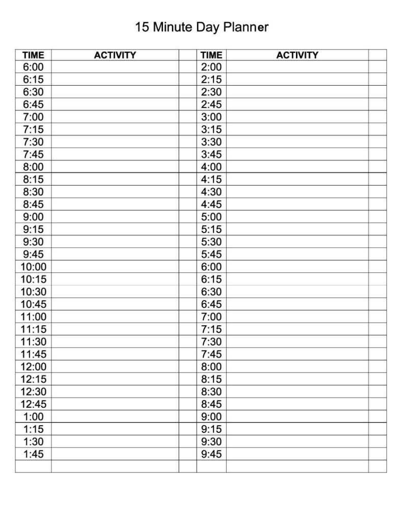 Free Printable 30 Minute Calendar 46 Of The Best Printable Daily