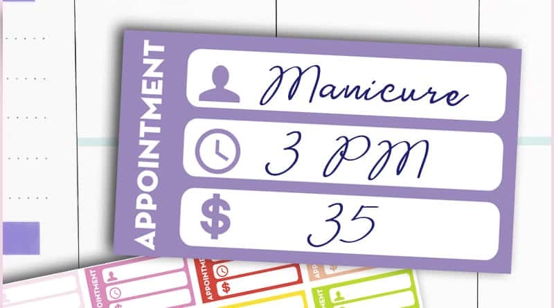 Free Printable Appointment Planner Stickers Rainbow Lovely Planner