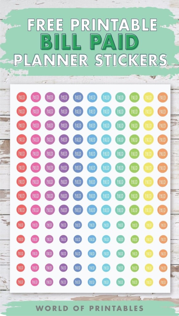 Free Printable Bill Paid Planner Stickers Artofit