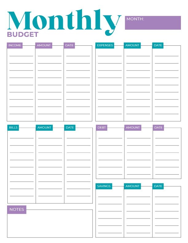FREE Printable Budget Planner 2024 7 Page Workbook Budget Planner