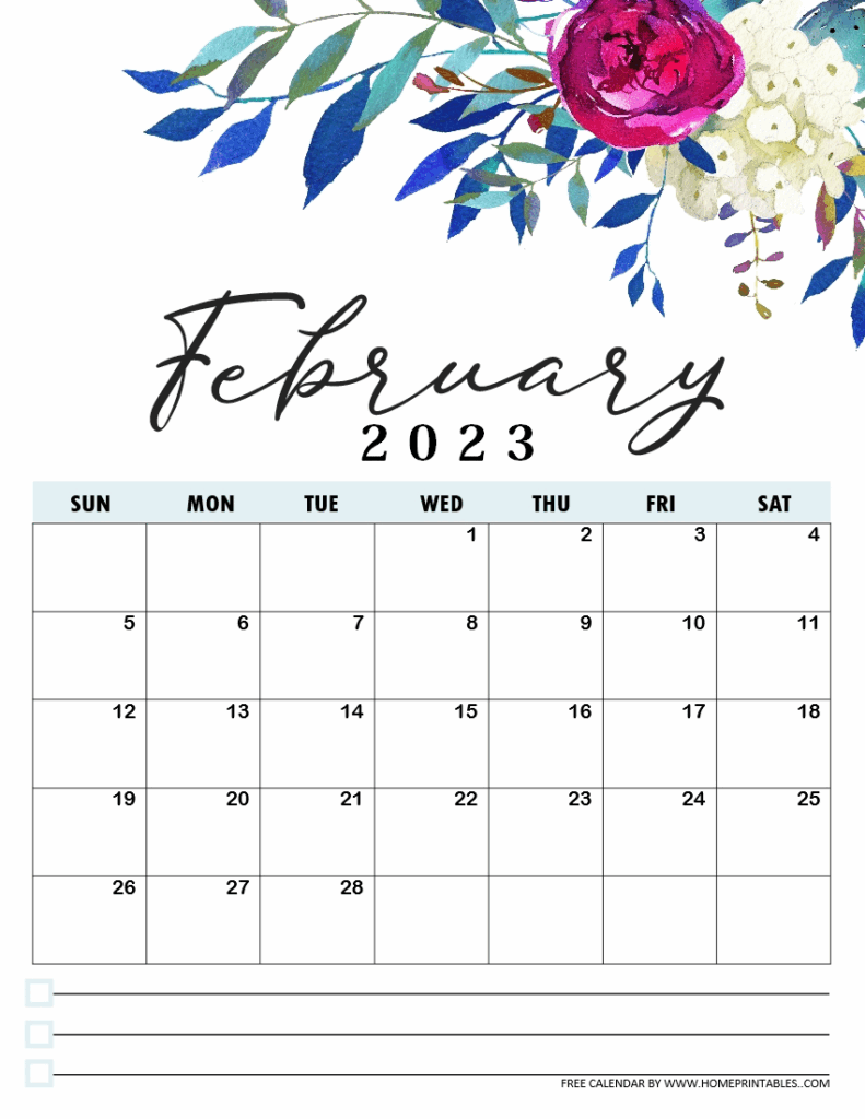 Free Printable Calendar 2023 In Beautiful Florals Free Printable 