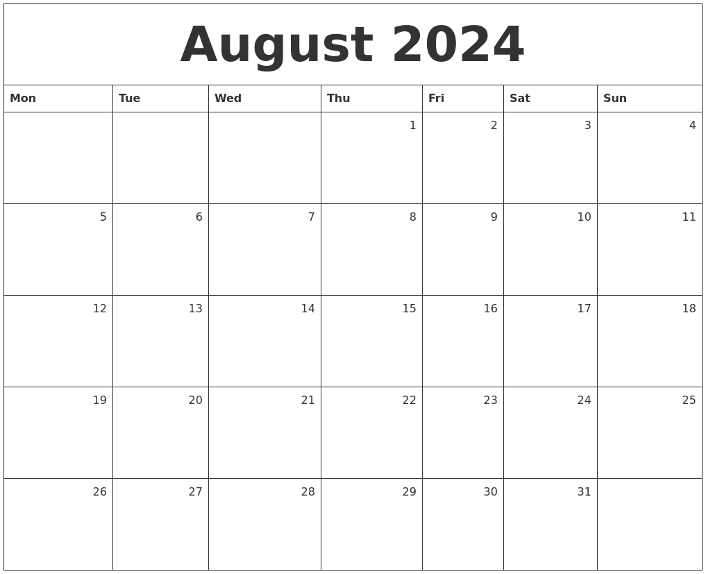 Free Printable Calendar 2025 Monthly August Alica Coote