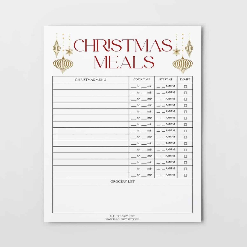 Free Printable Christmas Meal Planner Printable To Prep A Feast