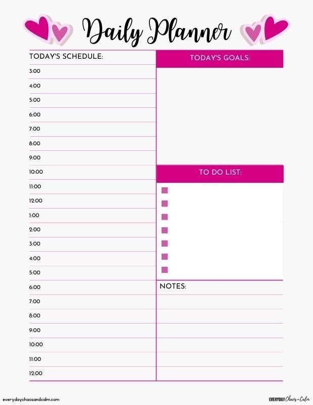 Free Printable Daily Planner 2025 Pdf Apollo Quinnt