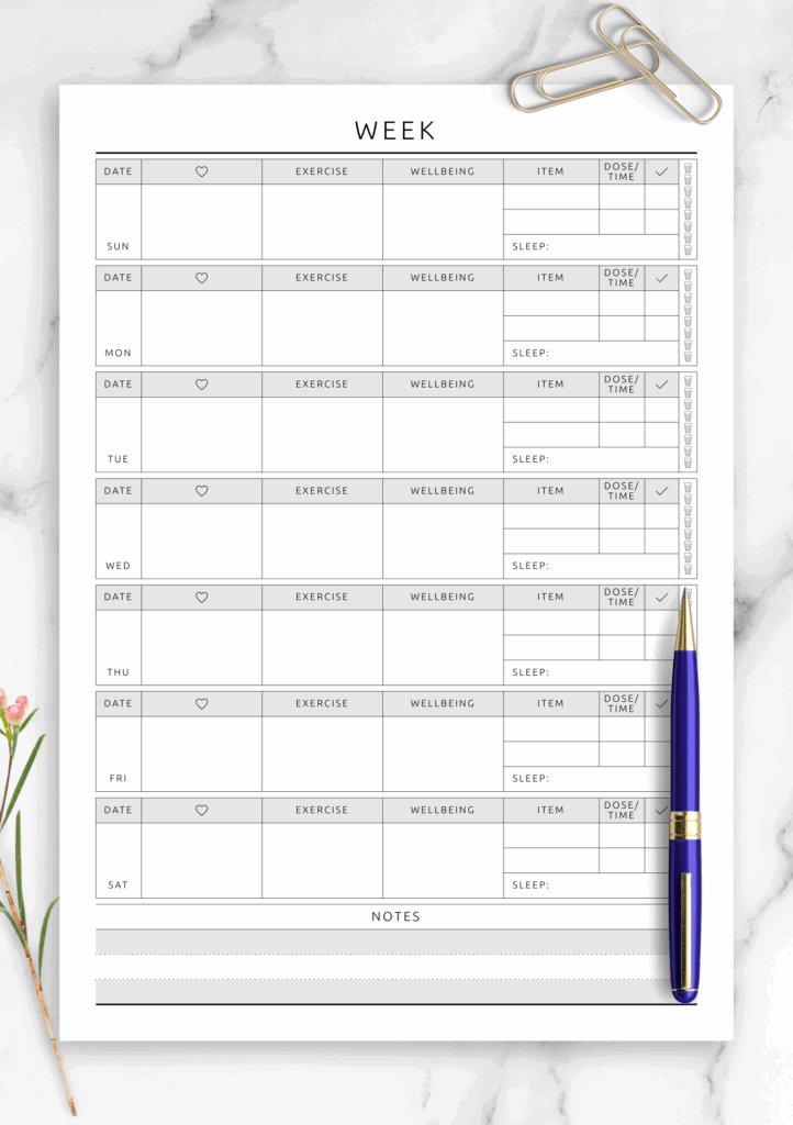 Free Printable Fitness Planner Pdf Printable Word Searches