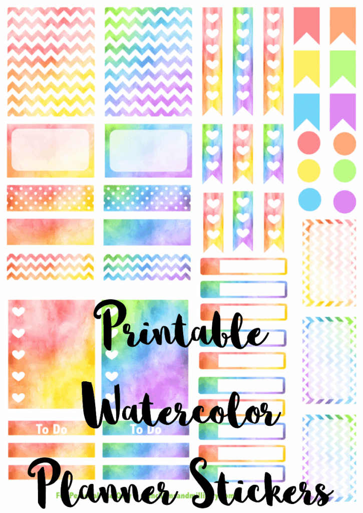 Free Printable Floral Planner Stickers Watercolor Cactus Watercolor 