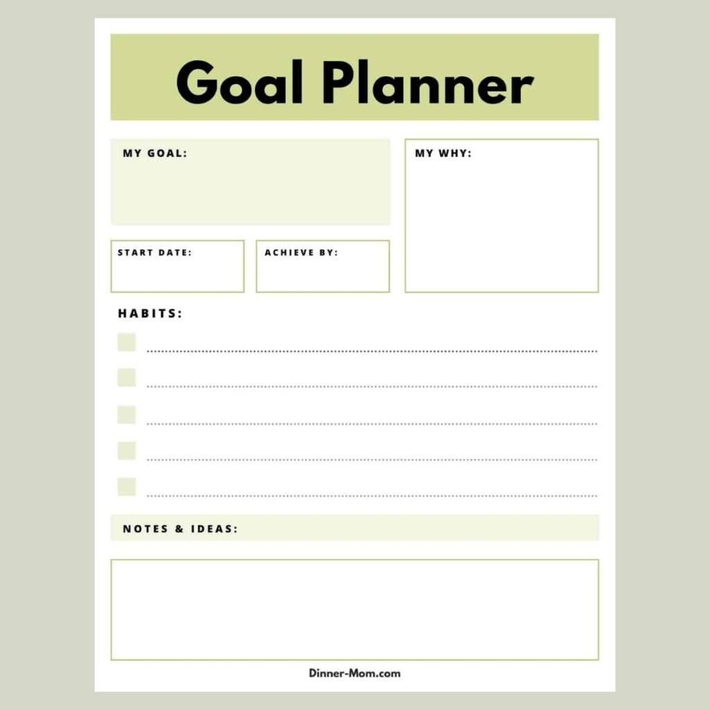 Free Printable Goal Planner