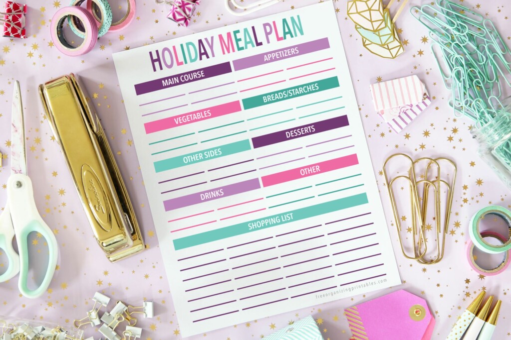 Free Printable Holiday Menu Planner Free Organizing Printables