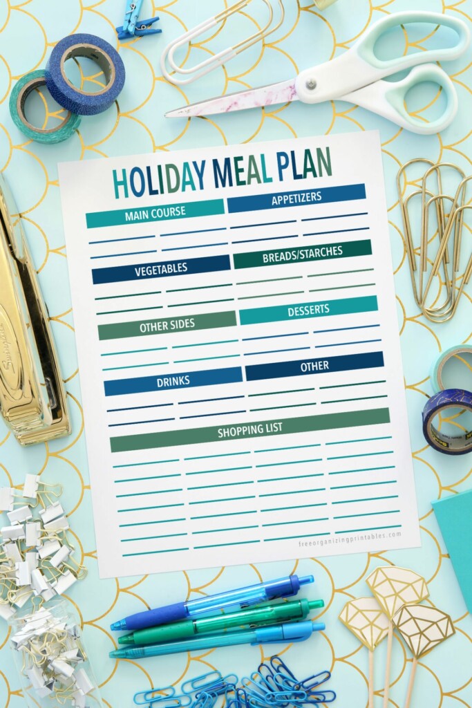 Free Printable Holiday Menu Planner Free Organizing Printables