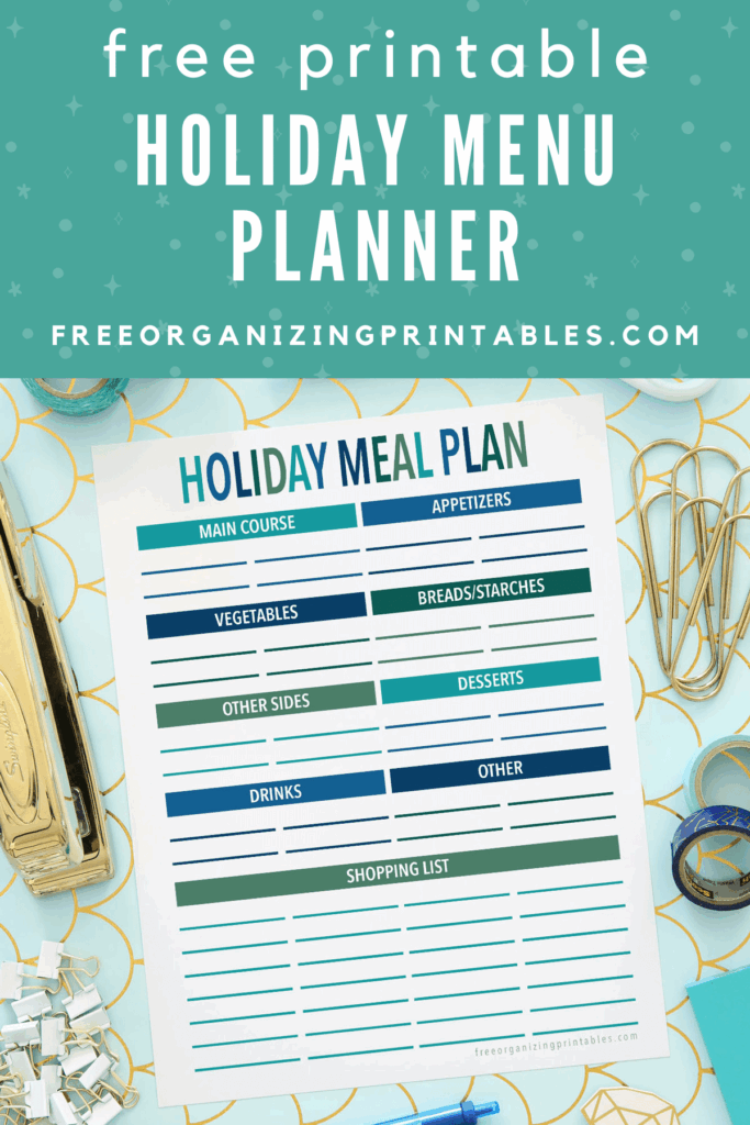 Free Printable Holiday Menu Planner Free Organizing Printables