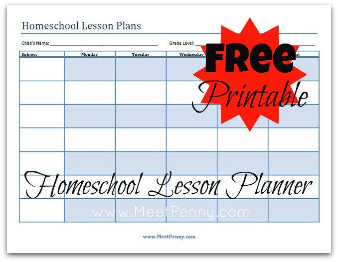 Free Printable Homeschool Lesson Planner Fityseed
