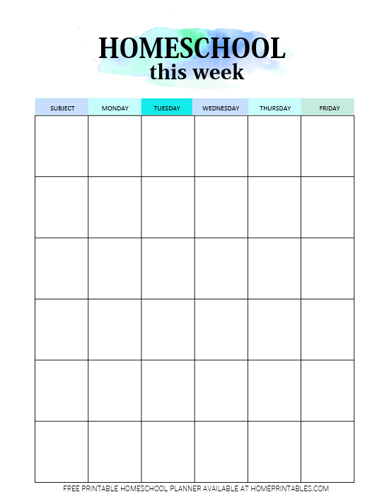 Free Printable Homeschool Planner 20 PDF Templates 