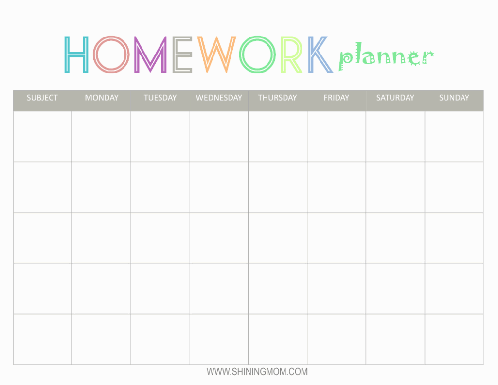 Free Printable Homework Planner Peterainsworth