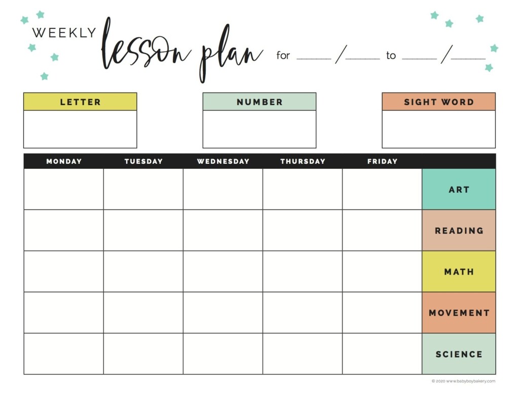 Free Printable Lesson Planner Weekly Holofity