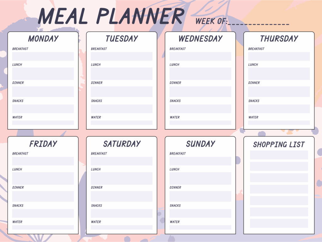 Free Printable Meal Planner Sheets Fikochat