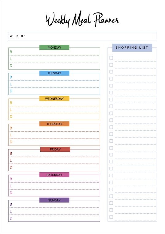  Free Printable Meal Planner Templates PDF WORD 