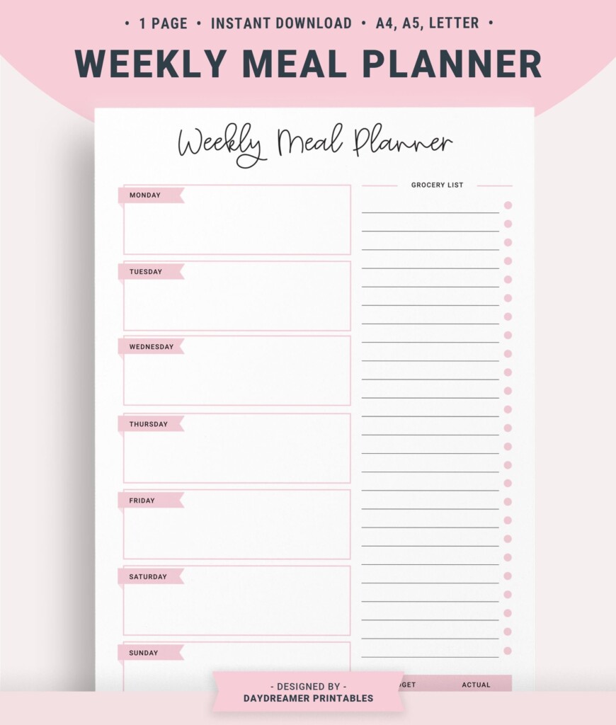 Free Printable Meal Prep Planner Mensresults