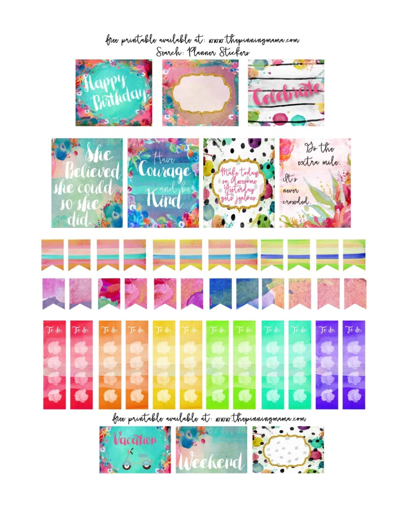 Free Printable Planner Stickers The Pinning Mama