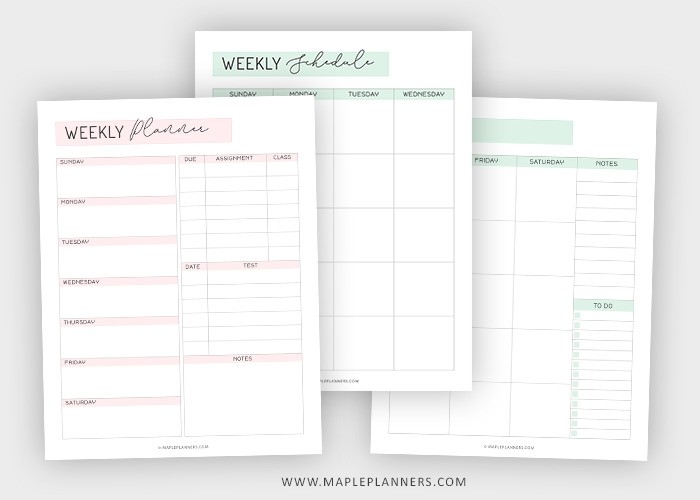 Free Printable Student Planner Keep Track Of School Activities