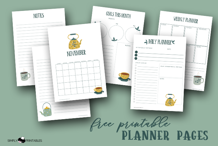 Free Printable Tea Time Planner Pages Simply Love Printables