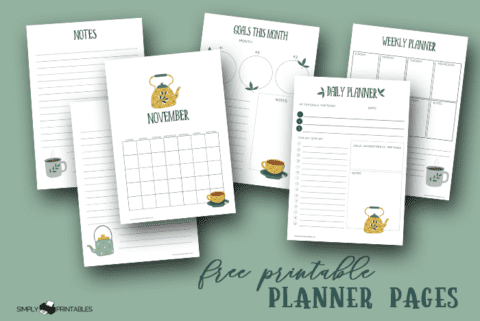 Free Printable Tea Time Planner Pages Simply Love Printables