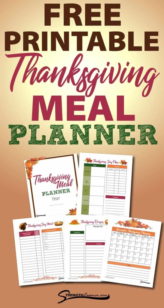FREE Printable Thanksgiving Meal Planner 2024 PDF Download Strength 