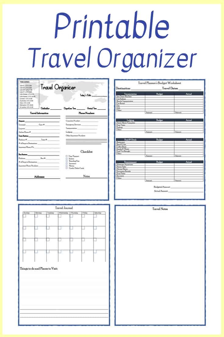 Free Printable Travel Planner Saving You Dinero