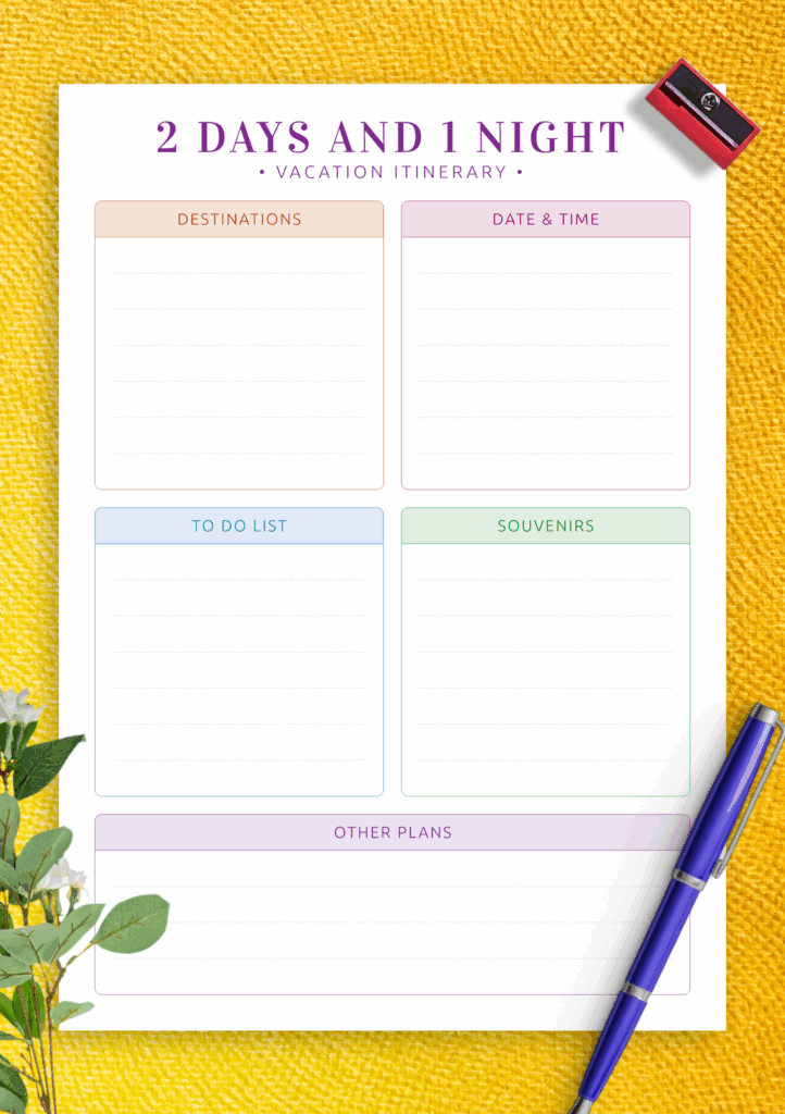 Free Printable Travel Planner Template Printable Templates