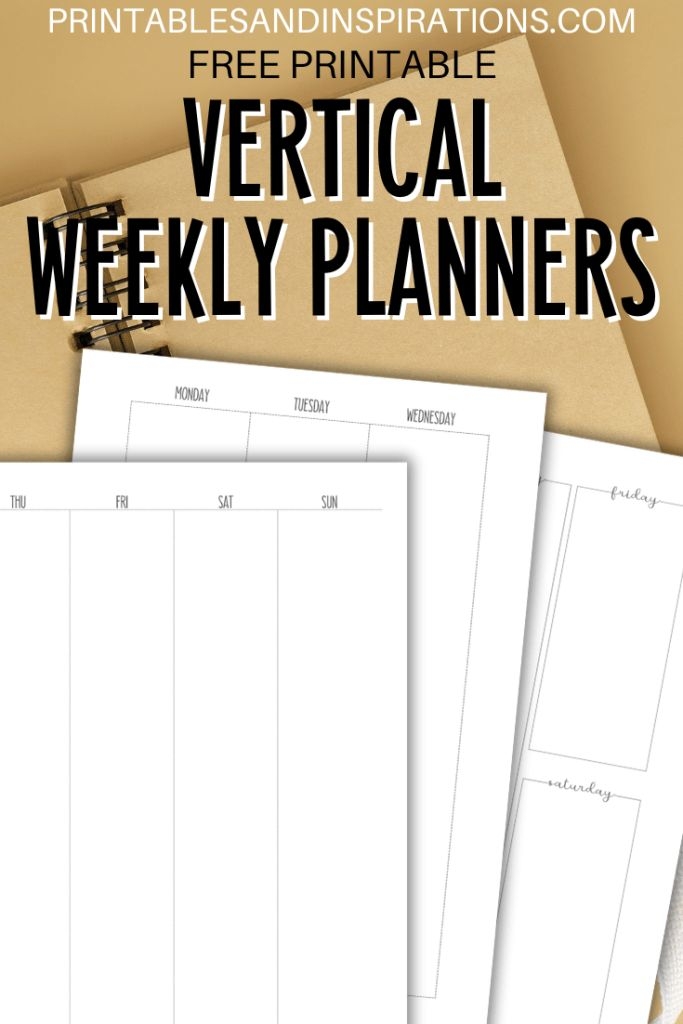 Free Printable Vertical Weekly Planner For A5 Size Planners 