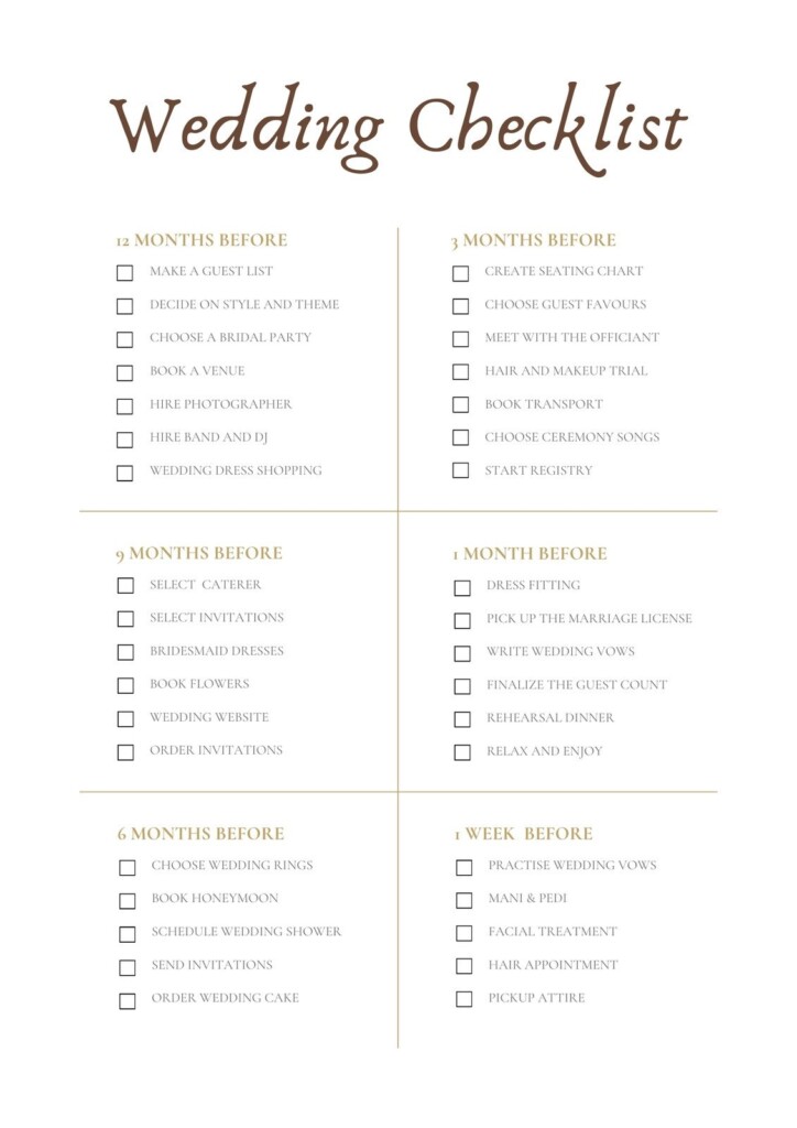 Free Printable Wedding Planner Checklist Download Free Printable 