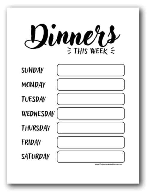 Free Printable Weekly Meal Planner Grocery List Worksheets Library