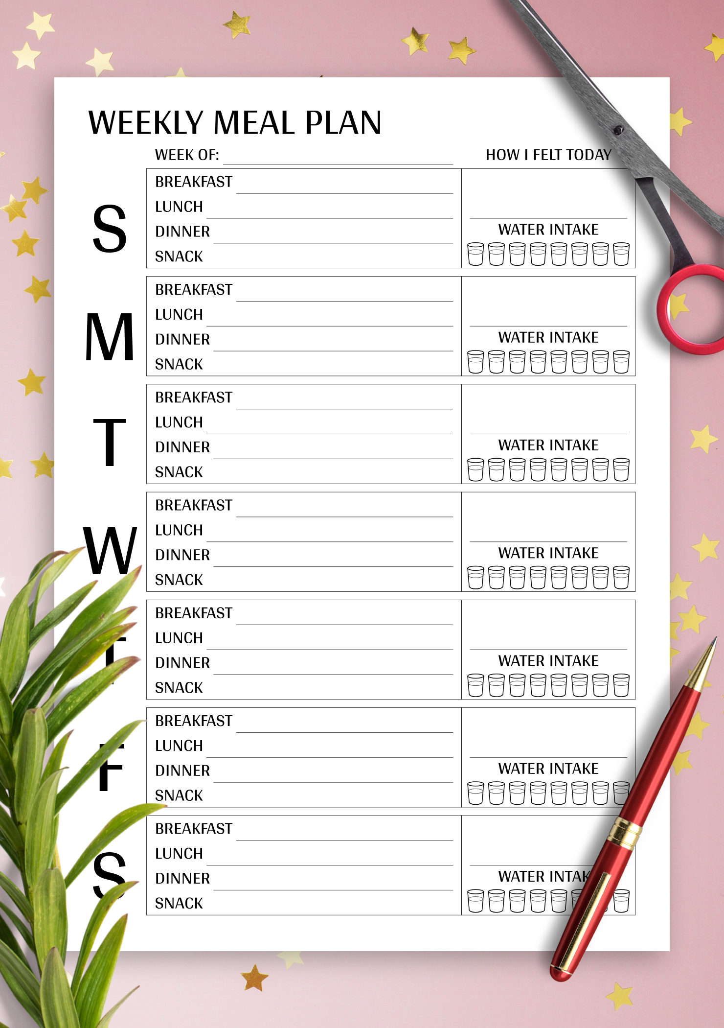 Free Printable Weekly Meal Planner Template With Snacks Printable
