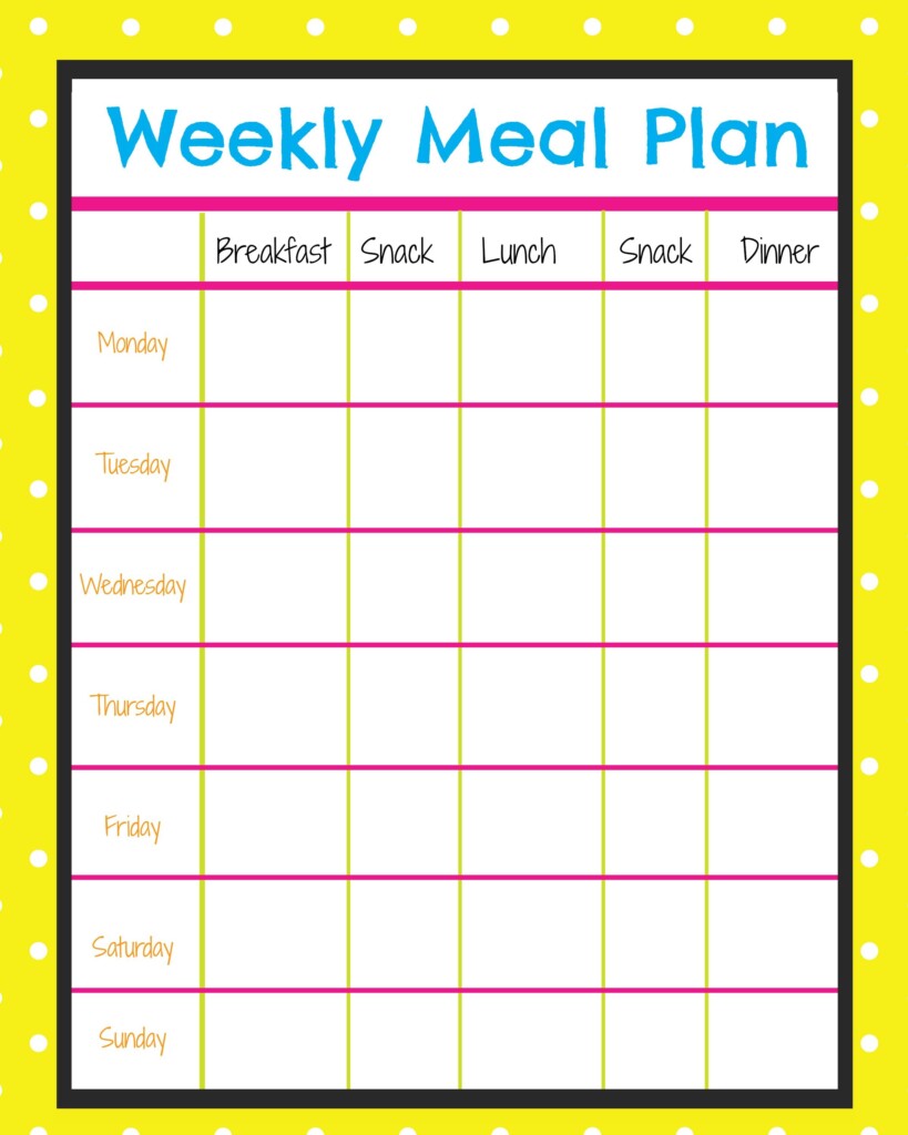 Free Printable Weekly Menu Planner Free Templates Printable