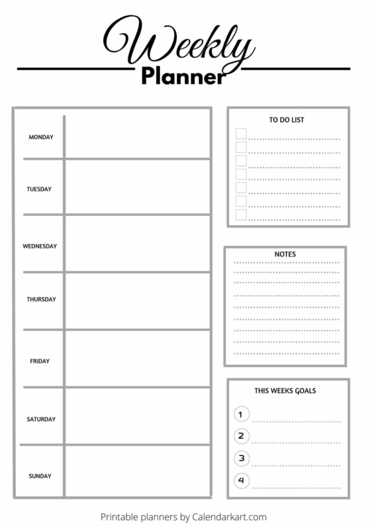 Free Printable Weekly Planner Templates CALENDARKART Free Printable 
